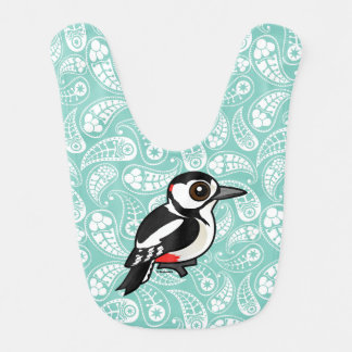 Birdorable Great Spotted Woodpecker Baby Bib