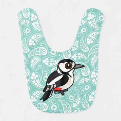 Birdorable Great Spotted Woodpecker Baby Bib