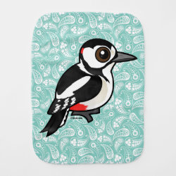 Great Spotted Woodpecker Burp Cloth
