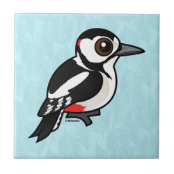 Great Spotted Woodpecker Small Ceremic Tile (4.25