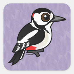 Great Spotted Woodpecker Square Sticker
