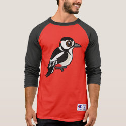 Great Spotted Woodpecker Men's Champion Raglan 3/4 Sleeve Shirt