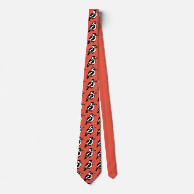 Birdorable Great Spotted Woodpecker Tie