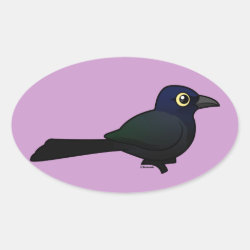 Great-tailed Grackle Oval Sticker