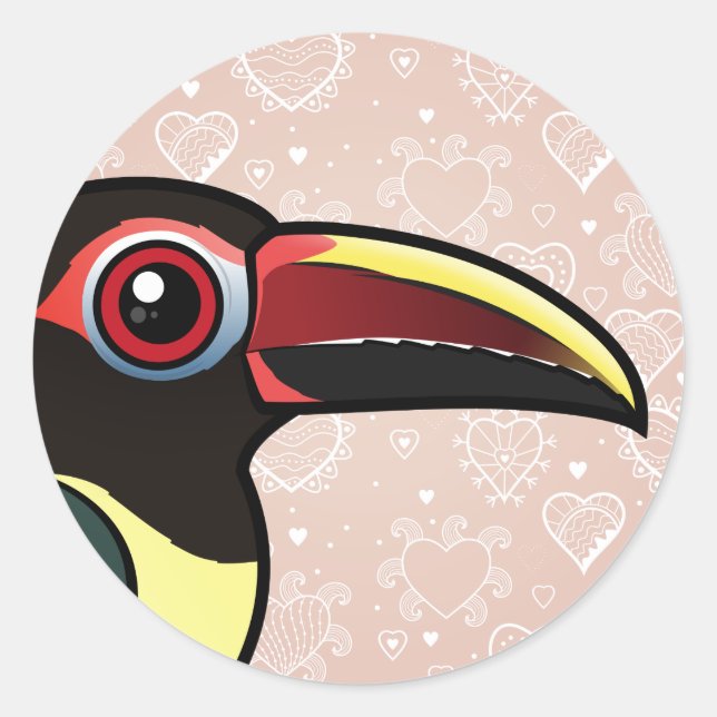 Birdorable Green Aracari Classic Round Sticker (Front)