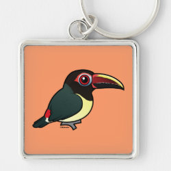 Green Aracari Premium Square Keychain