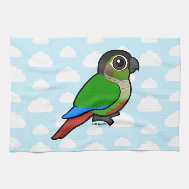 Birdorable Green-cheeked Conure Kitchen Towel (Horizontal)