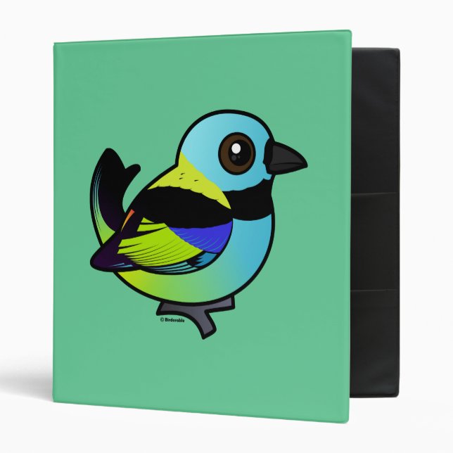 Birdorable Green-headed Tanager 3 Ring Binder (Front/Inside)