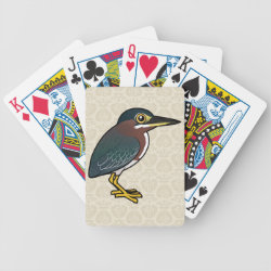 Cute Green Heron Playing Cards