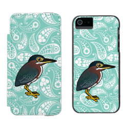 Cute Green Heron Incipio Watson™ iPhone 5/5s Wallet Case