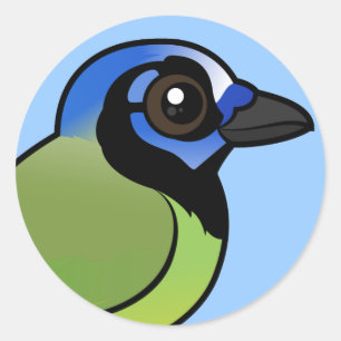 Birdorable Green Jay Classic Round Sticker