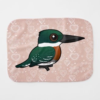 Green Kingfisher Burp Cloth