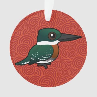 Green Kingfisher Circle Acrylic Ornament
