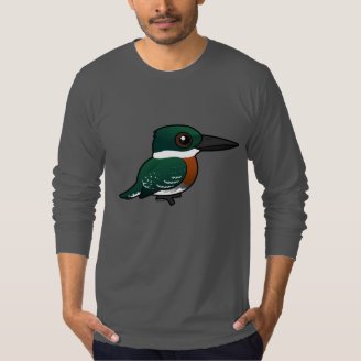 Green Kingfisher Men's American Apparel Fine Jersey Long Sleeve T-Shirt