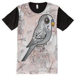 Birdorable Grey Budgie Men's American Apparel All-Over Printed Panel T-Shirt