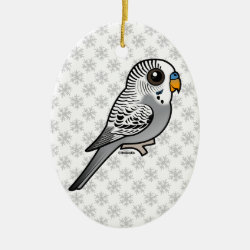Birdorable Grey Budgie Oval Ornament