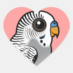 Birdorable Grey Budgie Heart Sticker