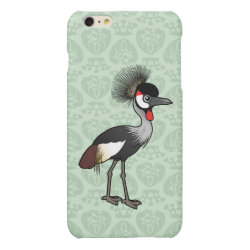 Grey Crowned-Crane Case Savvy iPhone 6 Plus Glossy Finish Case
