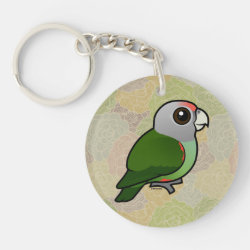 Grey-headed Parrot Circle Keychain (double-sided)