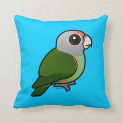 Grey-headed Parrot Cotton Throw Pillow