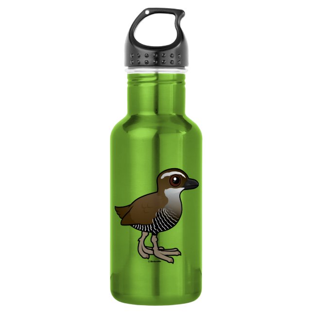 Birdorable Guam Rail Stainless Steel Water Bottle (Front)