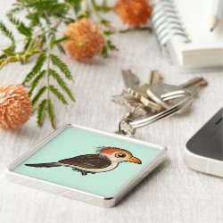 Guira Cuckoo Premium Square Keychain