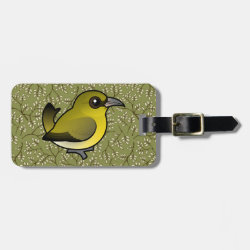 Hawai'i 'Amakihi Small Luggage Tag with leather strap