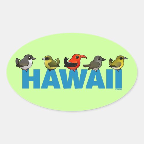 Birdorable Hawaii Oval Sticker