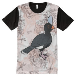 Helmeted Curassow Men's American Apparel All-Over Printed Panel T-Shirt