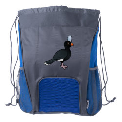 Helmeted Curassow Drawstring Backpack with Bottle Holders