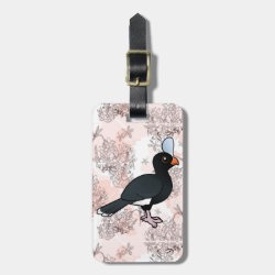 Helmeted Curassow Small Luggage Tag with leather strap