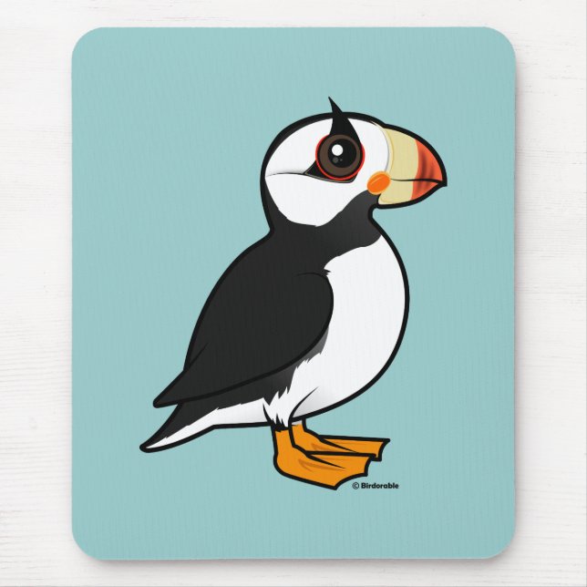 Birdorable Horned Puffin Mouse Pad (Front)