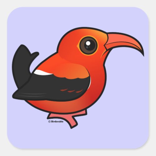 Birdorable Iiwi Square Sticker