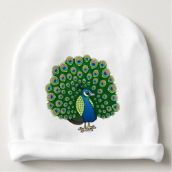Indian Peafowl Infant Cotton Rib Beanie Hat