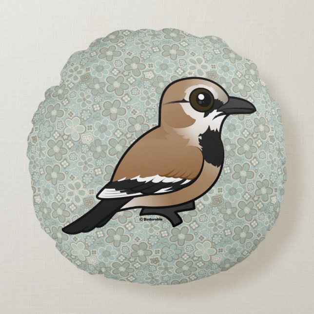Birdorable Iranian Ground Jay Round Pillow (Front)