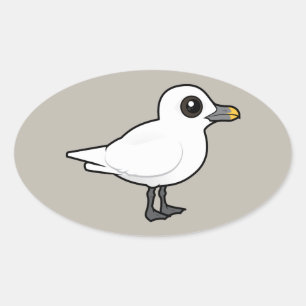 Birdorable Ivory Gull Oval Sticker