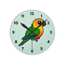 Birdorable Jandaya Parakeet Medium Round Wall Clock