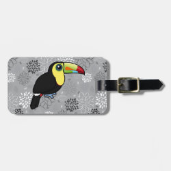 Keel-billed Toucan Small Luggage Tag with leather strap