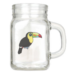 Keel-billed Toucan Mason Jar with Handle (12 oz)