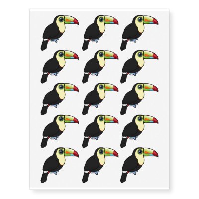 Birdorable Keel-billed Toucan Temporary Tattoos