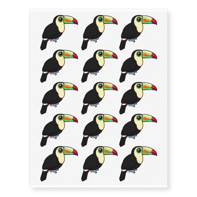 Birdorable Keel-billed Toucan Temporary Tattoos (Front)