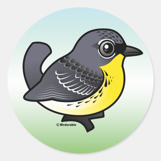 Birdorable Kirtland's Warbler Classic Round Sticker (Front)