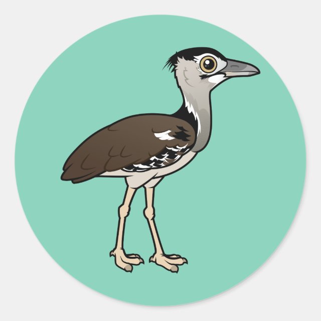 Birdorable Kori Bustard Round Sticker Cute Bird Gifts