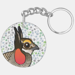 Lesser Prairie-Chicken Circle Keychain (double-sided)