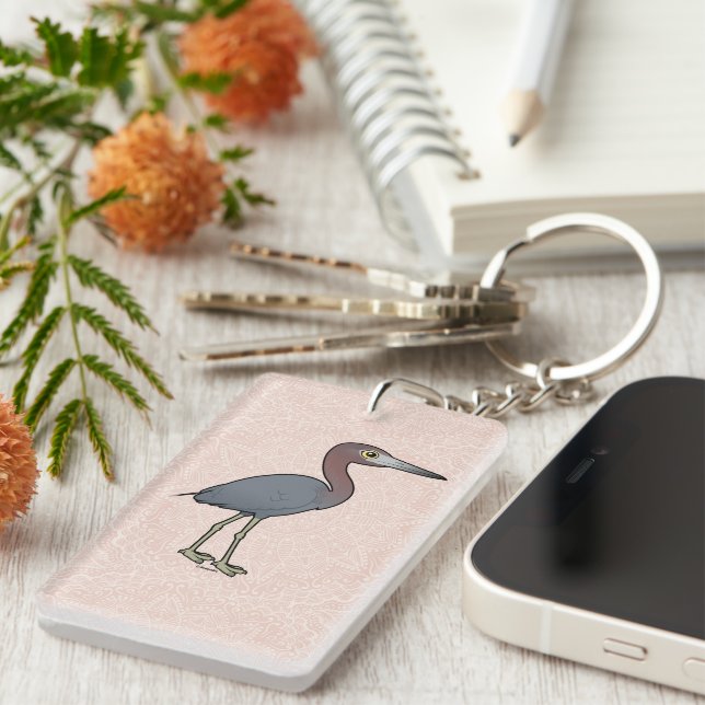 Birdorable Little Blue Heron Keychain (Front Right)