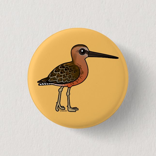 Birdorable Long-billed Dowitcher Pinback Button (Front)