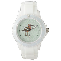Long-billed Dowitcher Women's Sporty White Silicon Watch