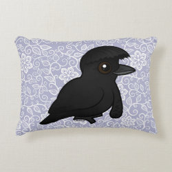 Long-wattled Umbrellabird Brushed Polyester Accent Pillow