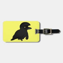 Long-wattled Umbrellabird Small Luggage Tag with leather strap