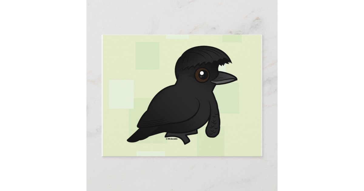 Birdorable Long-wattled Umbrellabird Postcard | Zazzle Birdorable Long-wattled Umbrellabird Postcard | Zazzle